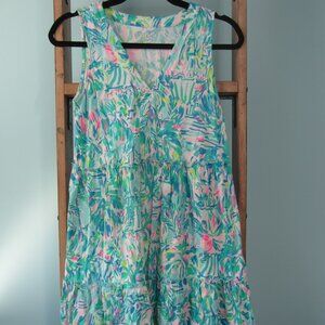 Lilly Pulitzer Lorina Swing Dress in Blue Ibiza Cabana Cocktail Size XS